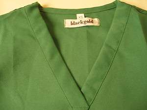 Blackgold scrub set suit top& bottom match XS Green traditional cut 