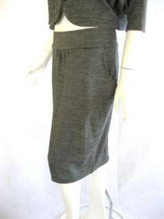 Poles womens eli black wool stretch skirt L $223 New  
