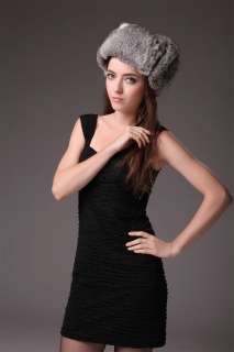 0328 Genuine Rabbit Fur Hat Winter Fur Headdress Warm Fashion Cap Hats 
