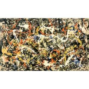  Jackson Pollock 49W by 28H  Convergence CANVAS Edge #4 