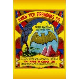 Kwan Yick Fireworks Co. Golden Bat Brand 20X30 Canvas 