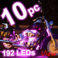 8pc PINK LED FLEXIBLE MOTORCYCLE LIGHTING LIGHT KIT  