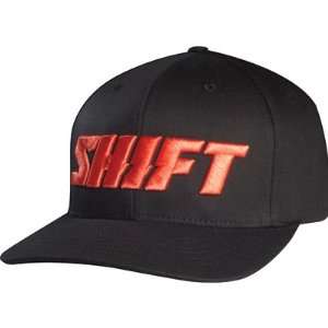  Shift Word 210 Fitted Flex Fit Hat Small/Medium Black/Red 