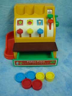 Vintage Fisher Price Lot Toy Barn Cash Register Animals People Family 