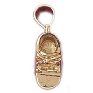  14kt Yellow Gold 3 D Baby Booty, Shoe Pendants Jewelry