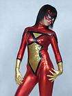 lycra zentai superhero costume metallic spider woman S XXL