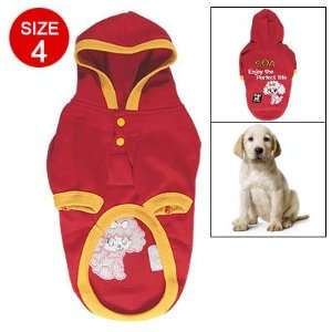 Como Pet Dog Sz 4 Letters Printed Red Warm Pullover Hoodie 