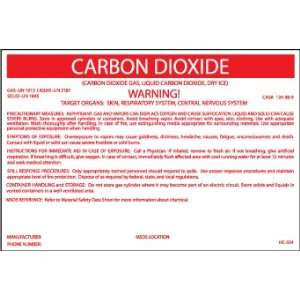  LABELS CARBON DIOXIDE 3 1/4X5 P/S