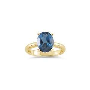  2.03 Cts London Blue Topaz Solitaire Ring in 18K Yellow 