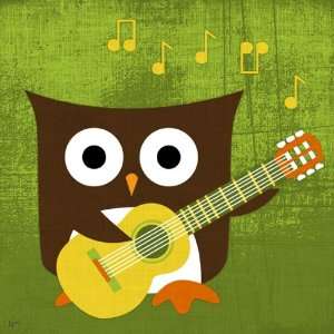  Owl Band Guitarist Canvas Art Arts, Crafts & Sewing