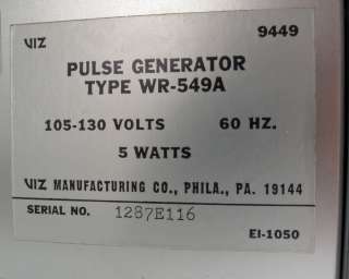 VIZ WR 549A Pulse Generator 100nS   10mS  