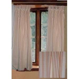   Tab Top Cotton Stripe Curtain Set Surrey Blush 54L
