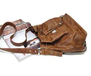 Womens Leather Duffle Shoulder Cross Body Bag DD744  