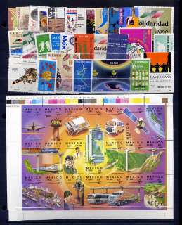 1991 MEXICO Complete conmemorative year MNH (35 STAMPS+BLOCK Sheet) CV 