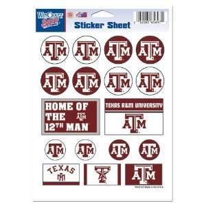  Texas A&M University Sticker Sheet 5x7 
