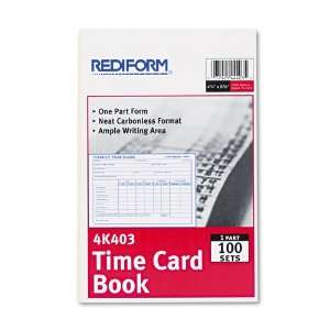 Rediform Products   Rediform   Employee Time Card, Weekly, 4 1/4 x 6 