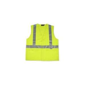  ERB 61341 S364 Class 2 Safety Vest with Snap Pockets, Lime 
