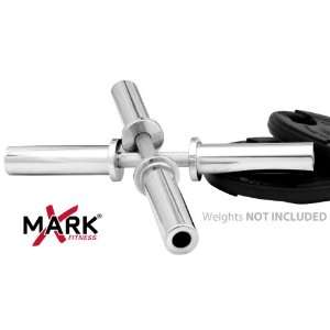 Two 20 in. Chrome Olympic Dumbbell Handles Sports 