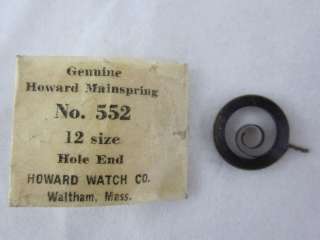 Genuine Howard made Size 12 ( 12s ) Mainspring New Old Stock NOS Part 