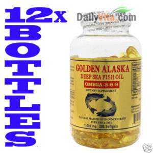 12x 200Caps Golden Alaska Deep Sea Fish Oil Omega 3 6 9  