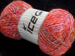 Lot of 4 x 100gr Skeins ICE POLO MOHAIR Yarn Red Pink G  