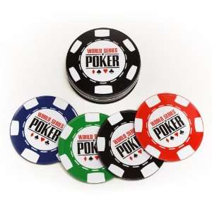  World Series of Poker (WSOP) Tin Poker Chip Coaster Set 