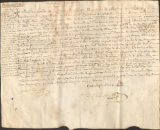 101113   OLD FRENCH DOCUMENT   1665   de la Cousture