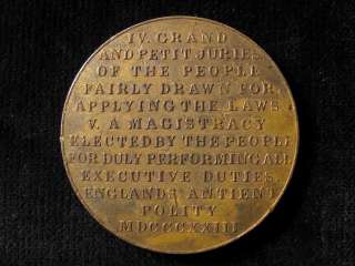 Englands Constitution Bronze Medal 1823 d.39mm  
