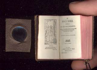 C1920 MINIATURE PULPIT BIBLE/OXFORD PRESS/WITH PODIUM/GLASS TO READ 