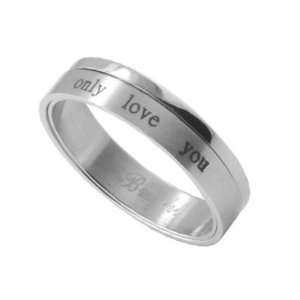 ONLY LOVE YOU   Love Ring / Promise Ring (SIZE 8) Size Width 6mm   Top 