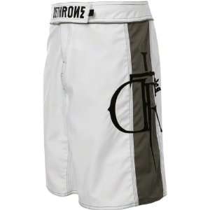  Dethrone White/Grey DTR Fight Shorts