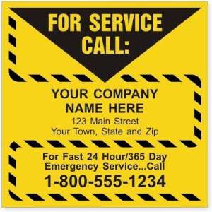  For Service Call  Metallized Paper Labels, 4 x 4 