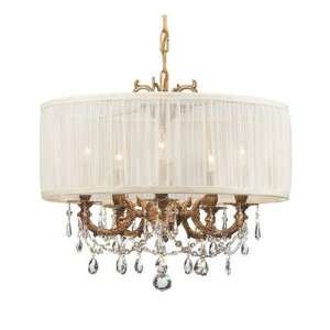   5535 AG SAW GTM Brentwood 5 Light Chandelier in Aged Brass with Golde