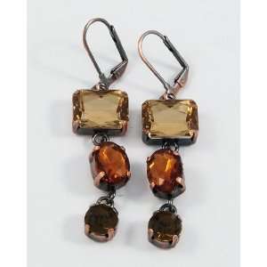   Shades of Brown Dangle Earrings as seen on FOX TV Show BONES Jewelry