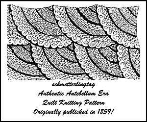 1856 Antebellum Shell Quilt Knitting Pattern Knit Reenactment 
