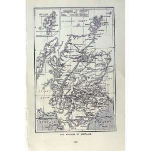    c1920 MAP KINGDOM SCOTLAND SHETLAND ORKNEY ATLANTIC