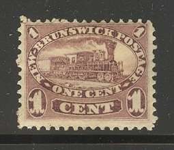 New Brunswick #6, 1860 1c Locomotive, F VF MHHR  