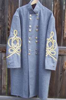 Civil war reenactor confederate frock coat braids 50  