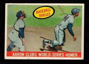 1959 Topps #467 Hank Aaron Milwaukee Braves BB Thrills  