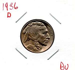 1936 D Buffalo Nickle Gem BU LQQK  