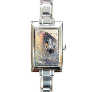 Horse Painting Old Masters Art New Italian Charm Watch Rect  