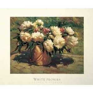  White Peonies Ovanes Berberian. 23.75 inches by 19.75 