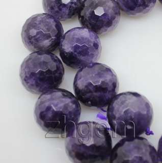 19mm natural faceted Amethyst loose beads gem 14.5long  
