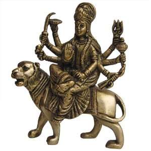 Maa Durga Statues Riding on Lion Handmade Brass Sculpture from India 5 