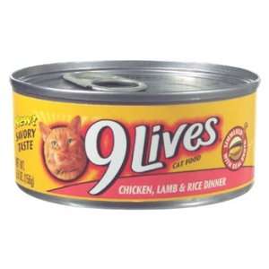  9 Lives Ground Chicken, Lamb and Rice Dinner Canned Cat Food 