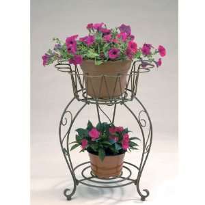  Wrought Iron Small Round Wave Planter Stands Patio, Lawn 