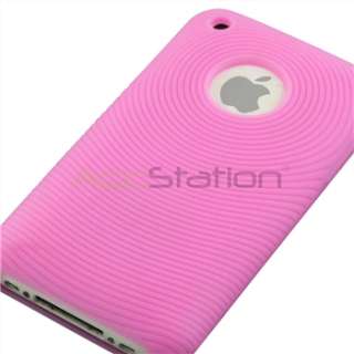 Pink Case+Car+Wall Charger for iPhone 3G S 8/16/32 GB  