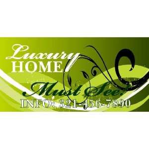   3x6 Vinyl Banner   Luxury Home Must See Green Floral 