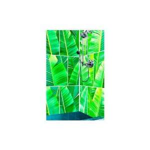 LMT Tile SH1033CORNER 9660 Tropical Greens Shower Mural, Corner, 96 
