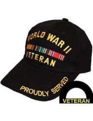 World War II Veteran Proudly Served Hat Black